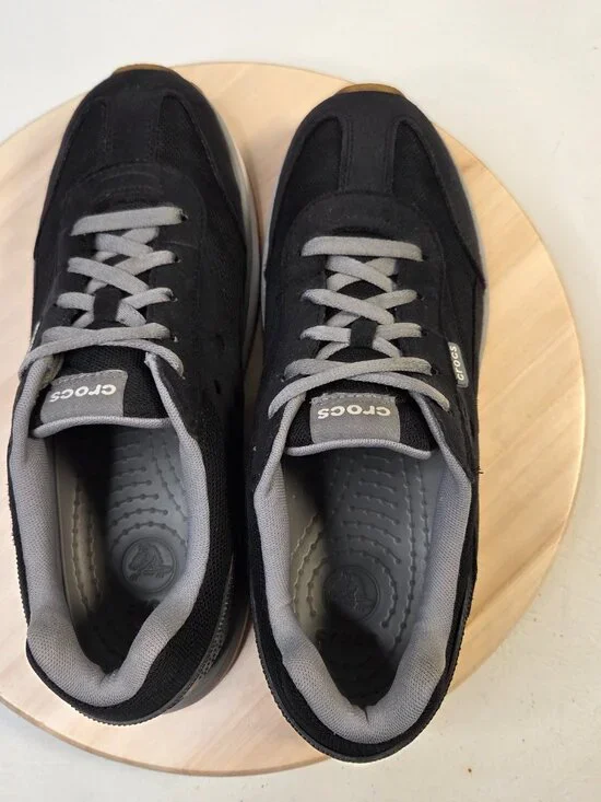 Crocs Retro Black & Gray Sneakers Men US 12 - Picture 8 of 13